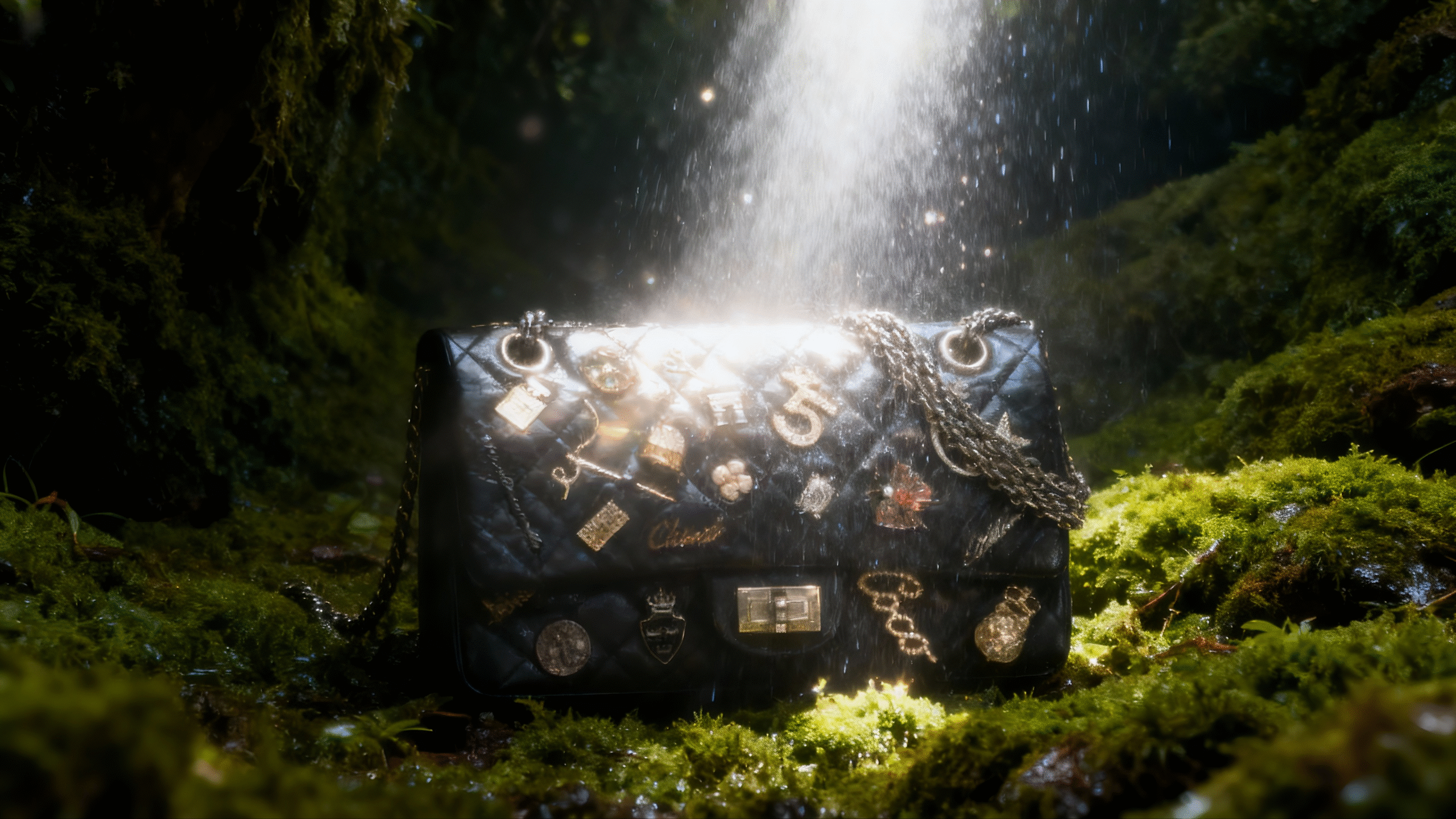 A woman stands in an urban street capturing the city's vibrant atmosphere in black and white.